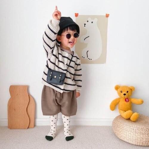 Buttons Kids Sweaters Spring Winter Baby Boys Girls Warm Knitted Bottoming Thicken Childrens Clothes Top High Quality