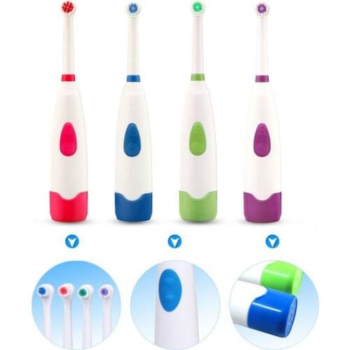 1 Set Electric Toothbrush with Replacement Brush Heads Oral Care Adult Kids Automatic Cleaning Toothbrush for Dental Care