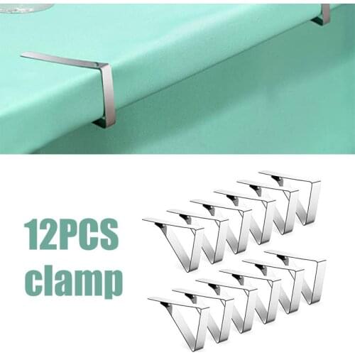 HOT 12pcs Stainless Steel Tablecloth Clips Decorative Tablecloth Clamp Holder Table Cover Clamps for Home Picnic BBQ Wedding
