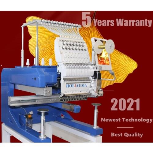 HOLiAUMA high speed 15 colores single head computer embroidery machine like swf/ janome embroidery machine for cap/tshirt/flat