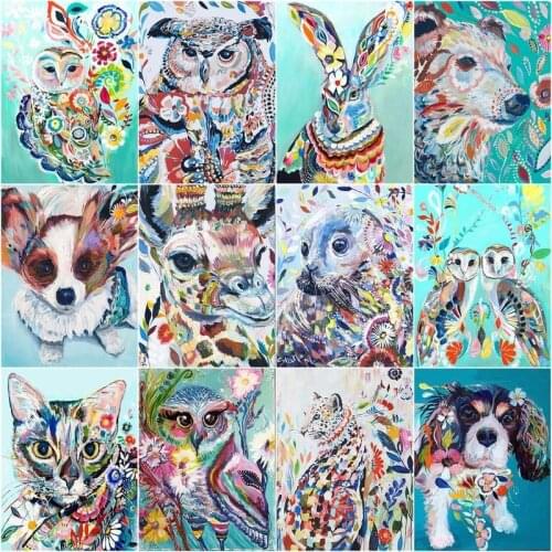 GATYZTORY 60x75cm Frame Painting By Numbers Watercolour Animal Kits For Kids Adults Home Decoration Handmade Art Picture