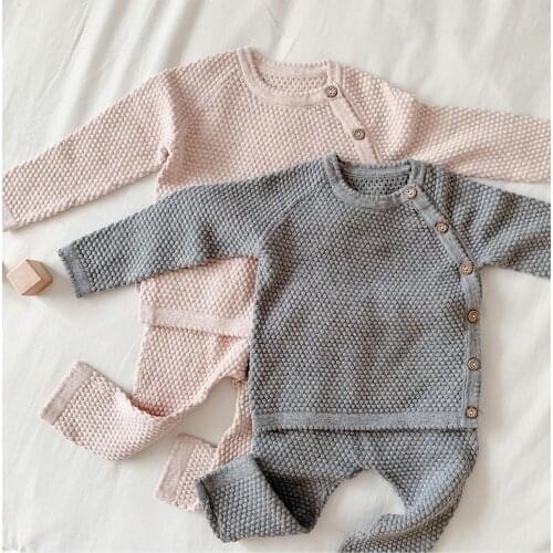 Baby Boy Girl Clothes Set Spring Autumn Newborn Kroean Clothing Long Sleeve Tops + Pants Outfits Casual Infant Cotton Pajamas