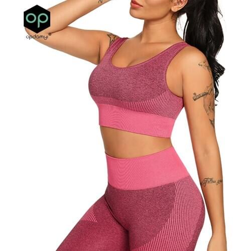 Gym 2 Piece Set Workout Clothes For Women Yoga Set Solid Color Fitness Leggings Sportswear Woman Yoga Wear Sport Bra And Pants