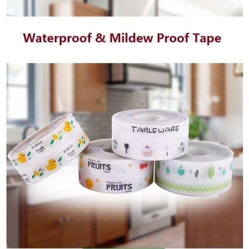 Kitchen Bath Wall PVC Sealing Strip Self Adhesive Sink Edge Tape Mildew Resistant Waterproof 320.0 cm X 3.8 cm X 0.5 cm