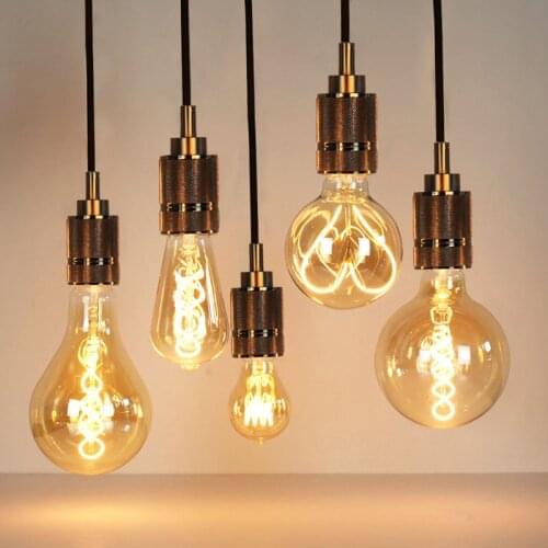 Retro Edison Bulb E27 220V 110 V 4W Soft Spiral LED Filament Bulb G95 Ampoule Vintage Lamp Loving Heart Filament Decoration
