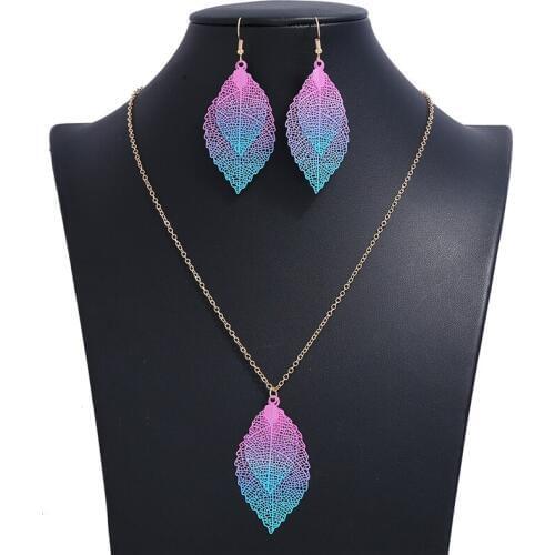 LZHLQ 2020 Leaves Necklace Colar Vintage Bohemian Ethnic Choker Maxi Statement Necklace Women Jewelry Sets