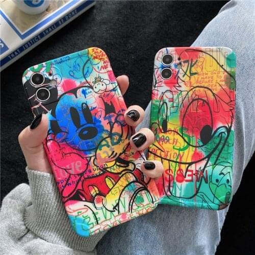 Disney Mickey Minnie Fashion All-inclusive Soft Case for iPhone 12 11 Pro Max XR XS Max 7 8 Plus X SE Full Body Phone Back Cover
