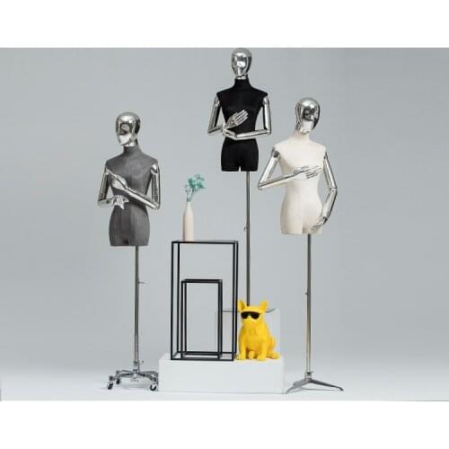 New Arrival Model Women Suede Half Body Mannequin Shelf Full Body Display Rack