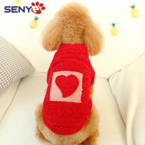 Pet Dog And Cat Fall And Winter New Comfort Sugar Love Sweater Teddy Bear Puppy Clothes Dog Winter Clothes Knitted Pet Clothes