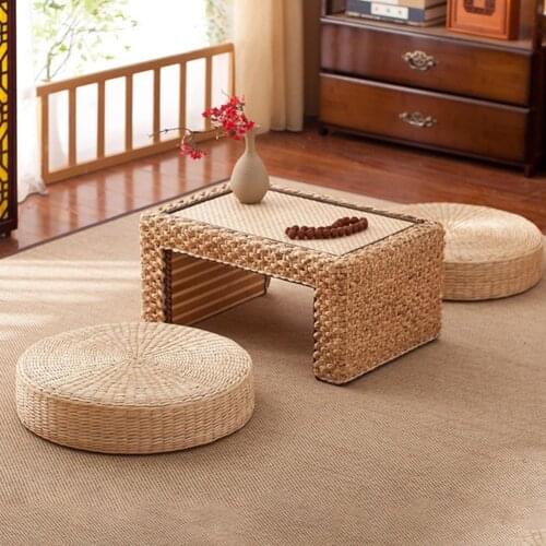 Tatami Cushion Breathable Widely Applied Sitting Cushion Comfortable Round Straw Weave Handmade Seat Cushion Pillow for Floor