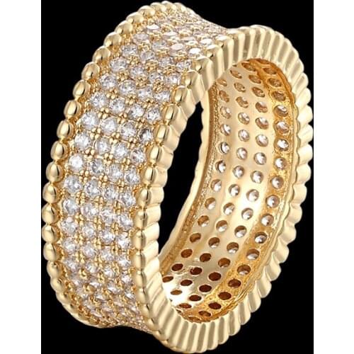 Zlxgirl jewelry luxury brand full round pave zirconia copper wedding ring jewelry womens classic bridal couple rings gifts anel