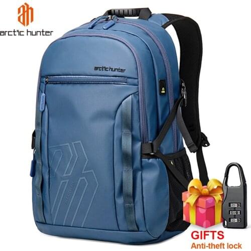 ARCTIC HUNTER school Backpack for Men Women USB Charging 15.6 Inch Laptop Bag Large Capacity Bagpack Waterproof Male Mochila Bag