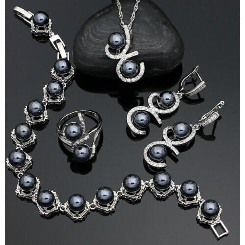 Silver 925 Bracelet Earrings Pendant Chain Ring Jewelry Set Party Accessories Punk Jewelry for Girls Birthday Gift