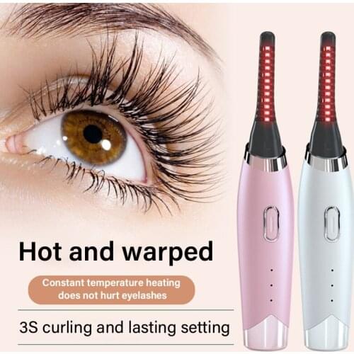 Mini Electric Heated Eyelash Curler USB Rechargeable Long Lasting Beauty Makeup
