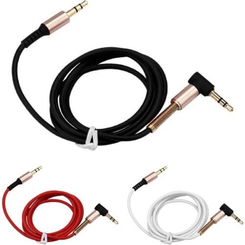 3.5mm Jack Elbow Male to Male Stereo Headphone Car Aux Audio Extension Cable