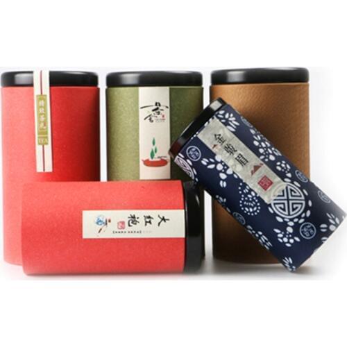 Xin Jia Yi Packaging paper box for food made of carft paper tube tinplate lid and bottom Simple prints can be customized logo