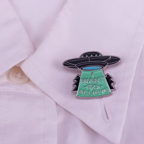I Want To Believe Enamel Pin X Files Inspired Brooch For Lapel Scarf Badge