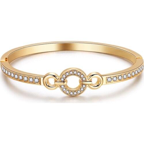 ORNAPEADIA Bracelet for Women Simple Wild Word Circle Buckle Diamond Exquisite Bracelet Jewelry Wholesale Cuff Bangles