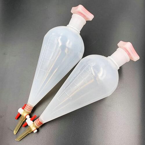 1pc 125ml 250ml 500ml 1000ml Pear-shaped Plastic Separatory funnel with PTFE Stopper PP Separating Funnel Laboratory Supplies
