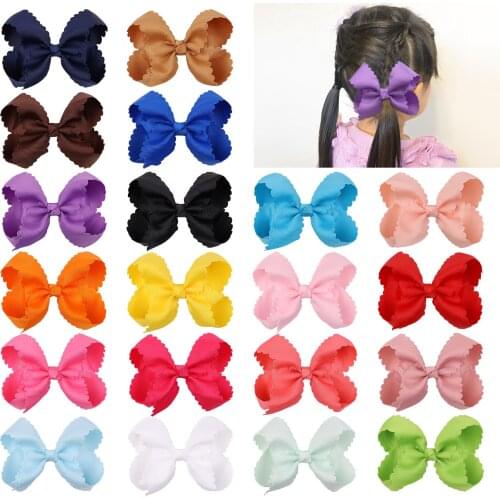 1Piece Grosgrain Ribbon Bows Hair Clips For Cute Girls Handmade Hairpins Boutique Barrettes Headwear Kids Hair Accessories Gifts