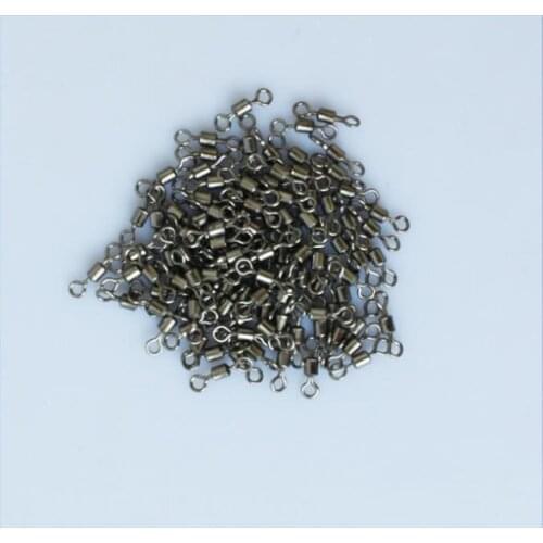 100PCS Rolling Barrel Ball Bearing Swivel Solid Rings Fishing Line Hook Connecting Ring Connector 7# 11mm 22kg
