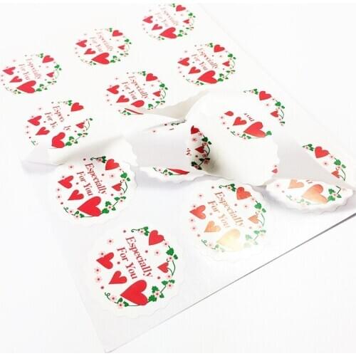 120 Pcs/lot 'Especially For You' Flower Heart DIY Stickers Sealing Baking Packaging Label Cake Box Party decoration label