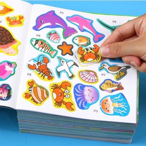 18 Sticker Books 3-6 Year Old Baby Left And Right Brain Stickers Enlightenment Early Education Game Kawaii Children Training Toy