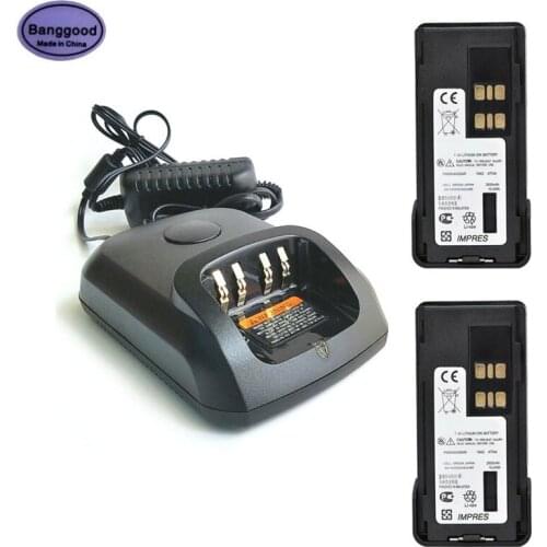 2PCS PMNN4409 2600mAh MOTOTRBO IMPRES Battery + AC Charger For Motorola GP328D XiR P8668 XPR7550 XPR3500 DP4800 DGP8550 Radio