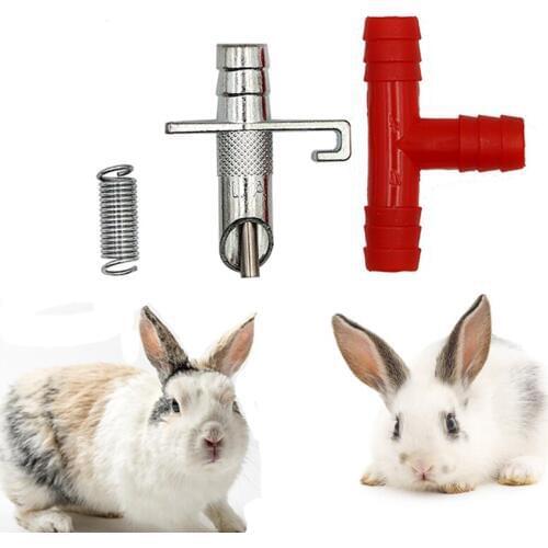 20 PCS Automatic Poultry Rabbits Nipple Water Feeder+T Tubing + Spring Waterer Drinker Feeder Drinker for Farm Rodent Animals
