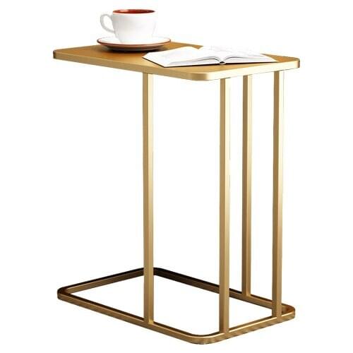 Side Table Simple Light Luxury Small Apartment Living Room Tempered Glass Surface Marble Corner Table Nordic Wrought Iron Creati