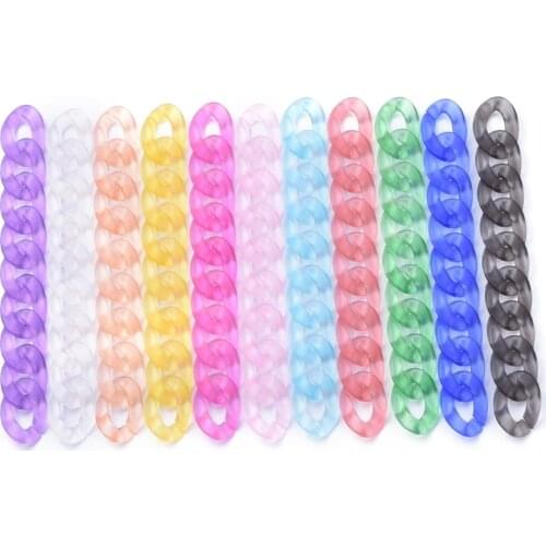 5 Strand/Lot Transparent Acrylic Curb Chain Twisted Chain for Handmade Jewelry Making Findings Mixed Color 29.5x20.5x6mm