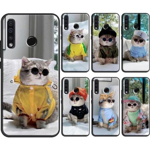 Cute cat with glasses For Huawei Honor 10i 10 Lite 7X 8X 9X 10X Lite 8A 9A 8S 9S 4C 6C 7C 7A 20 Pro Phone Case