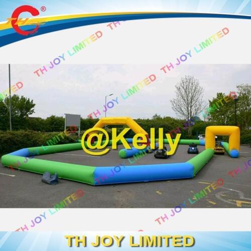 Colorful inflatable air track for go-kart / zorb ball inflatable race track / oxford fabric cheap inflatable race track at sale