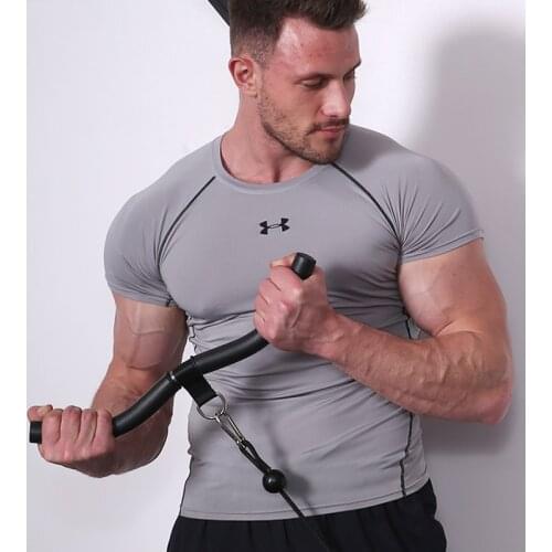 Fitness Gym Home Rowing T-bar Biceps Triceps Back Muscle Exerciser Pull Down Rod Handle Grip Lat Lift Pulley Cable Attachments