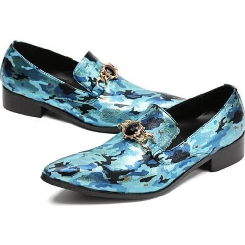 Korean Summer New Mens Daily Casual Pointed Leather Shoes Fashion Contrast Color Stitching Breathable Shoes