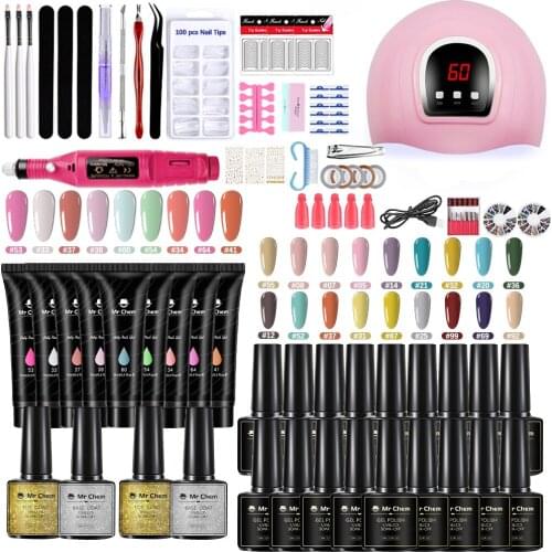 Mr Chem 54W Manicure Set Nail Salon 18/12/10 Colors Electric Nail Drill Machine UV LED Lamp Dryer Nails Art Decoration Tool uñas