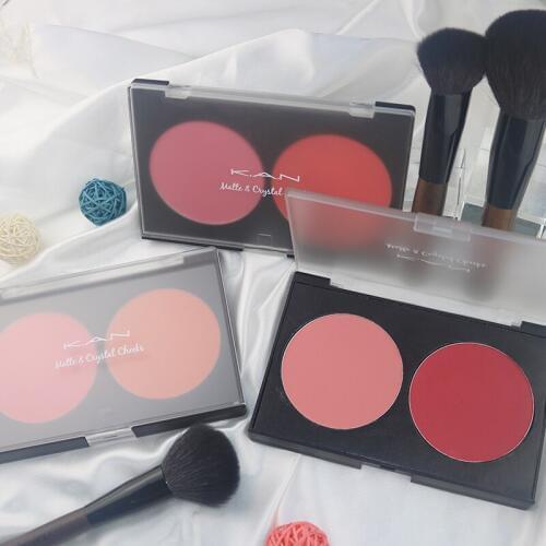 Shimmer Matter Blush Highlighter Palette Profession Blush Bronzer Face Contour Powder Blush Makeup 2 Colors