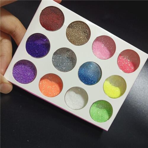 12Pcs Colors Diamond Glitter Powder Kit for Diy Nail Art Temporary Tattoo Kids Face Body Painting Decorate Christmas Tool 5G