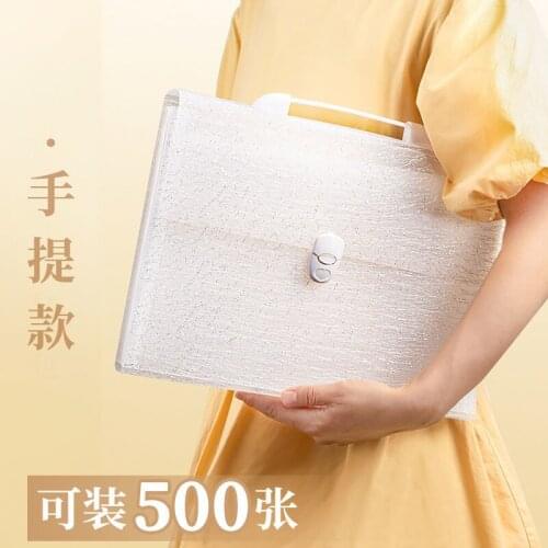 New Multi-layer Art Portable Organ Package Student Paper Folder Information Buckle A4 Filing Storage 12 Into Document Bag