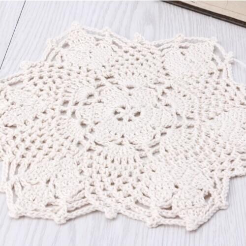 2021 New Cotton Mat Hand Crocheted Lace Doilies Flower Shape Coasters Cup Mug Pads