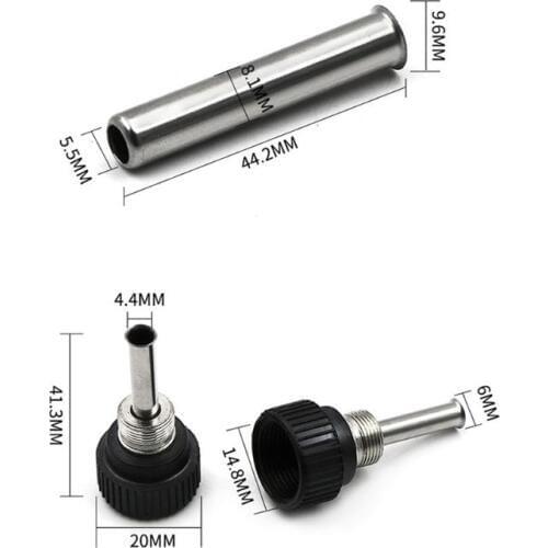 Soldering Station Iron Handle Adapter Accessories for 936 937 938 Head Cannula 44.2x9.6mm Metal Plastic