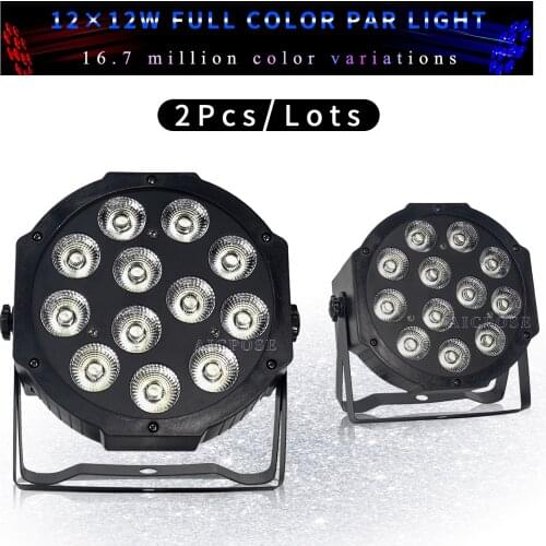 2Pcs/lots 12x12w led Par with Remote 12pcs 12w Led Lamp Beads RGBW 4in1 Flat Par Led DMX512 Disco Light Professional Stage Light
