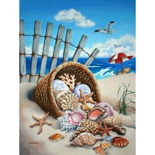 Full square/Round drill Diamond embroidery Beautiful shells 5D DIY diamond Painting Cross Stitch Rhinestone Mosaic decor