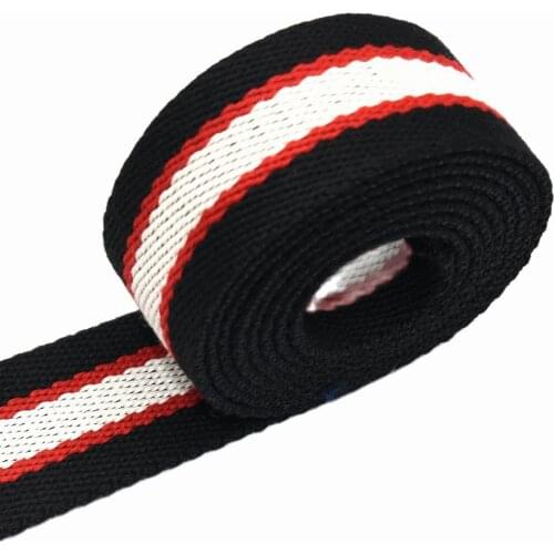 36mm Striped Ribbon Cotton Webbing Belt Jacquard Ribbon Fabric belt Canvas Webbing Bag Webbing for DIY Garment Textile Sewing