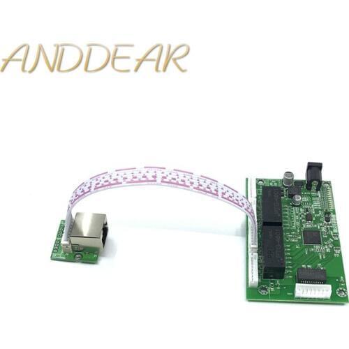 OEM PBC 4/8Port Gigabit Ethernet Switch Port with 4/8 pin way header 10/100/1000m Hub 4/8way power pin Pcb board OEM screw hole