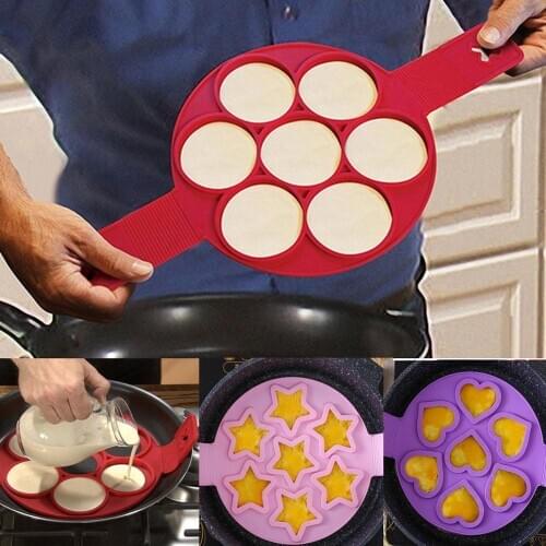 1Pcs Silicone Non Stick Fantastic Egg Pancake Maker Ring Kitchen Baking Omelet Moulds Flip cooker Egg Ring Mold