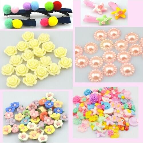 Mixed Colors Ceramics Resin Glitter Star Rabbit Heart Pattern flower with clips DIY Thanks Gifts Birthday Christmas Party Favors