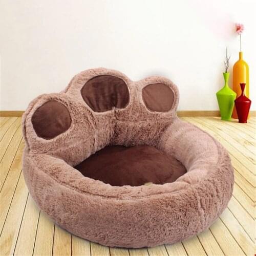 Pet Warm Bed Winter Lovely Bears Paw Style Sleep Mat Sofa Short Plush Pet Nest Chihuahua Doghouse For Puppy Kitten Accessories