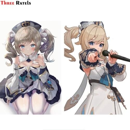 Three Ratels A459 Barbara Genshin Impact Car Decoration Sticker Japanese Anime Cool Girl Waterproof property Decal