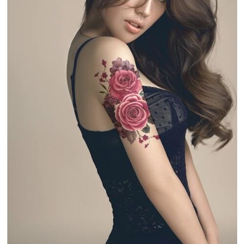 1-40 Waterproof Tattoo Sticker 3D Tattoo Rose Butterfly Tattoo Arm Back Chest Leg Tattoo Lasting Tattoo Sticker Paper